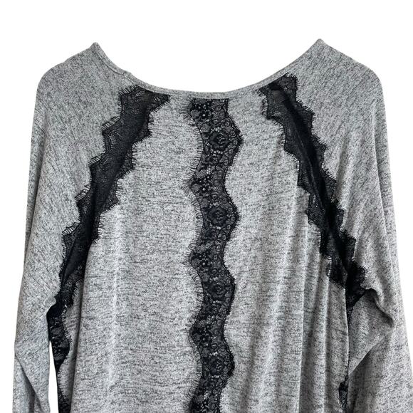 Lane Bryant‎ Women Sweater 14/16 Black Lace Trim Fairygoth Y2K Retro Boho Chic - Picture 5 of 13